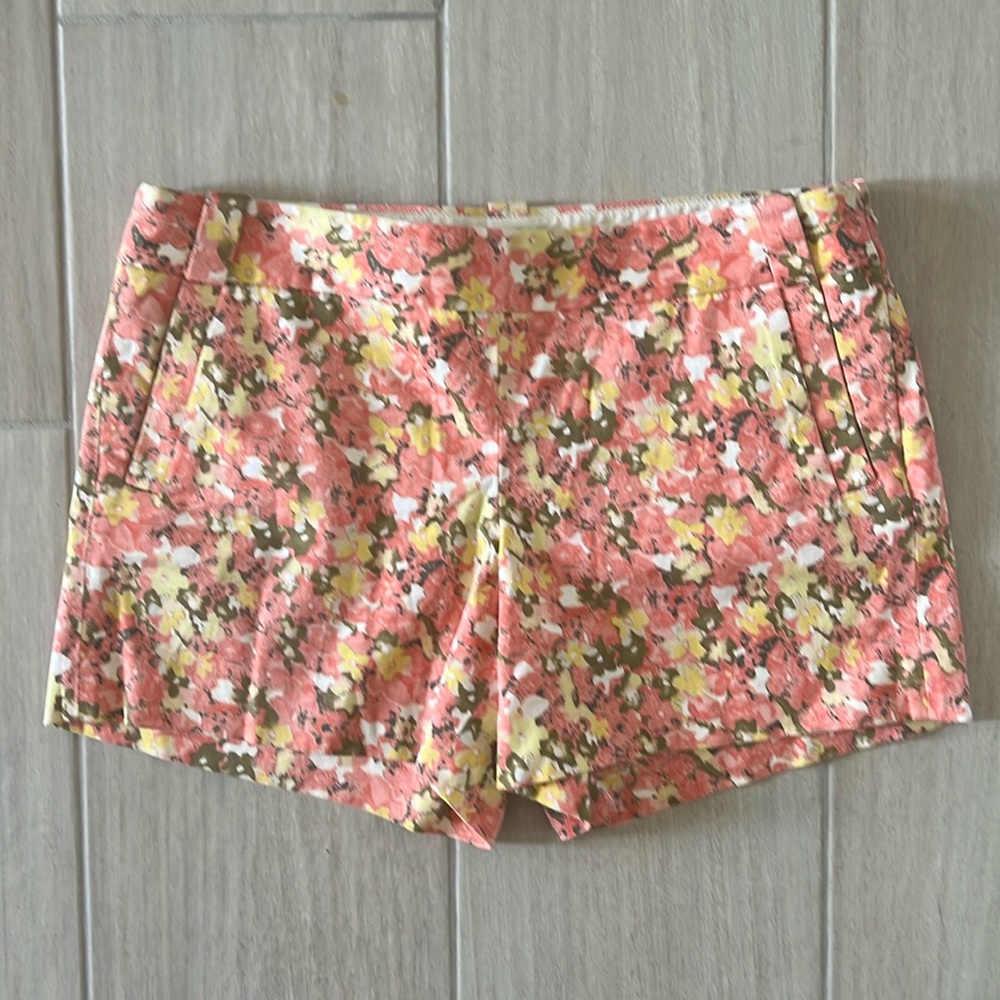 J. Crew Stretch City Fit adorable floral side zip shorts
